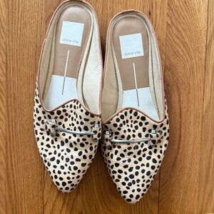 Dolce Vita Leopard Print Mules with Black Accents